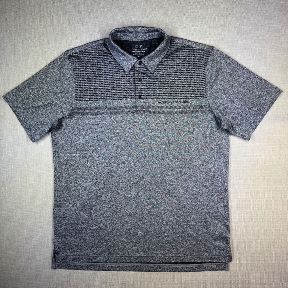 Vineyard Vines Mens Performance Polo Shirt Grey Size Medium